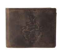 Portefeuille - AKZENT - Format horizontal classique - Cuir véritable - Marron - 6 fentes cartes