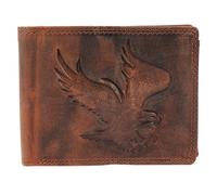 Portefeuille - AKZENT - format horizontal - cuir véritable - marron - 6 fentes