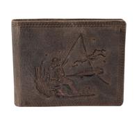 Portefeuille - AKZENT - format horizontal - cuir véritable - marron - protection RFID