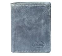 Portefeuille - AKZENT - Milad - Cuir chèvre - Format vertical compact - Bicolore gris/bleu