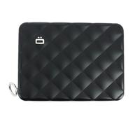 Portefeuille alu noir matelassé, format passeport, Ogon designs - Noir -