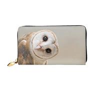 Portefeuille amusant en forme de chouette pour femme, longue pochette en cuir, pince à billets pour femme, tendance et beau, facile à transporter., noir, One Size