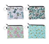 Portefeuille Animal 4 Pièces, Mini Portefeuille, Portefeuille Portable, Portefeuille Mignon, Portefeuille pour Femme