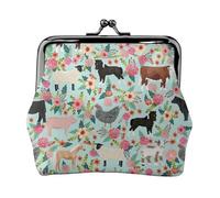 Portefeuille animal de la ferme pour femme, porte-monnaie pour femme, petit portefeuille pour femme, élégant et personnalisé, noir, One Size, Art déco