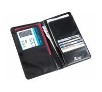 XCase Portefeuille anti-RFID spécial voyage noir tissu synthétique 11 compartiments 20 x 1,5 x 12 cm