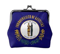 Portefeuille avec drapeau de l'État du Kentucky pour femme, porte-monnaie pour femme, petit portefeuille pour femme, élégant et personnalisé, noir, One Size, Art déco