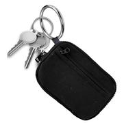 Portefeuille avec porte-clés, pochette de poignet pour femme, étui pour cartes à fermeture éclair avec fenêtre pour carte d'identité, pochette portefeuille, porte-monnaie, petit pour femme, Noir