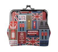 Portefeuille avec symboles de l'Angleterre pour femme, porte-monnaie pour femme, petit portefeuille pour femme, élégant et personnalisé, noir, One Size, Art déco