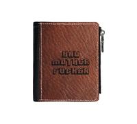 Portefeuille Bad Motherfucker Leather- Pulp Fiction=4 Compact en Simili-Cuir Porte-Cartes Fermeture Éclair Homme Femme Ad