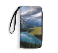 Portefeuille Banff National Park en cuir imprimé avec dragonne, convient aussi bien aux hommes qu'aux femmes, parc national Banff, 19,8 x 10,4 x 2,5 cm, moderne, Parc national Banff, 7.8 x 4.1 x 1