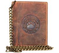 Portefeuille Biker - Portefeuille Chaine - Portefeuille Motard - Frédéric&Johns ® - Cuir véritable (Marron)