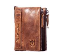 Portefeuille - BULLCAPTAIN - BIFOLD - Cuir véritable - Marron - Zippé