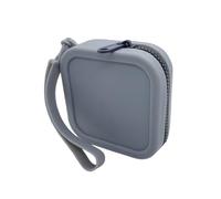 Portefeuille carré en silicone - Porte-monnaie compact, résistant, fermeture éclair lisse | Sac pour pièces, cartes, clés, lèvres, écouteurs et petits articles, gris, Consulte la descripción, Voir
