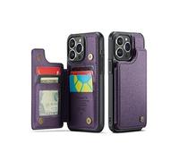 Portefeuille CaseMe Coque pour iPhone 15 Pro Max Blocage RFID Bicelle Etui Antichoc Mince Titulaire De La Carte Cuir PU ZURSANA Violet