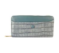 Portefeuille - Cham Cham - simili cuir effet croco - bleu - 10 emplacements cartes, format horizontal