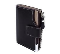 Portefeuille Compact à Trois Volets pour Hommes avec Fermeture éclair de sécurité, Portefeuille Court Tendance pour Hommes pour Un Accès Facile, PU Couleur café