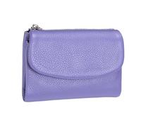 Portefeuille compact en cuir de vachette souple pour femme avec organiseur RFID, petit sac à main élégant pour le quotidien, le bureau (violet clair, taille unique)