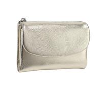 Portefeuille compact en cuir de vachette souple pour femme avec organiseur RFID, petit sac à main élégant pour le quotidien, le bureau (doré, taille unique)