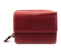 Portefeuille compact en cuir véritable pour homme et femme - Petit portefeuille avec protection RFID, 2 compartiments à billets, compartiment à monnaie zippé, cuir véritable, rouge, s, Décontracté