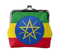 Portefeuille compact et polyvalent avec fermeture éclair Motif drapeau de l'Éthiopie