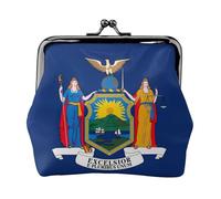 Portefeuille compact et polyvalent avec fermeture éclair Motif drapeau de New York