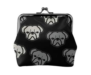 Portefeuille compact et polyvalent avec fermeture éclair Motif tête de bouledogue américain