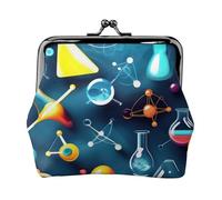 Portefeuille compact et polyvalent avec fermeture éclair pour femme Motif abstrait Science Chimie