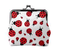 Portefeuille compact et polyvalent avec fermeture éclair pour femme Motif coccinelle