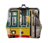 Portefeuille compact et polyvalent avec fermeture éclair pour femme Motif tramway de Lisbonne