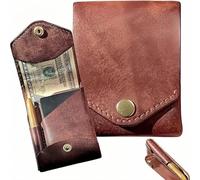 Portefeuille compact multifonctionnel, le portefeuille Conan en cuir fait à la main, portefeuille fin et minimaliste, fente pour stylo intégrée, portefeuille EDC, portefeuille pour mettre des billets