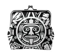 Portefeuille compact polyvalent pour femme avec fermeture éclair Motif calendrier maya Fin du monde