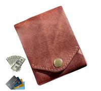 Portefeuille compact, porte-monnaie fin pour cartes de crédit, pince à billets portable, rabat en cuir synthétique, pochette de voyage pour cartes de crédit, 9 x 8 x 1 cm, portefeuille léger pour un