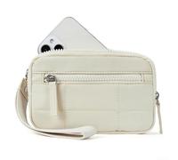 Portefeuille compact pour mini bracelet carré avec zone de visualisation en PVC transparent et matériau polyester imperméable pour un rangement sécurisé (beige)