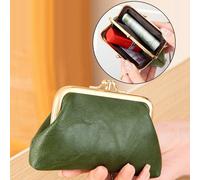 Portefeuille compact, simple et doux pour femme. Porte-monnaie vintage à double couche avec fermeture à baiser. Léger et portable, idéal pour un usage quotidien. Petit portefeuille court, parfait pour