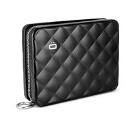 Portefeuille compagnon femme en aluminium. Modèle: HELSINKI LARGE | Grande capacité: 15 cartes. Passeport, billets & monnaie. Protection RFID. Fermeture zippée sécurisée. Idéal en voyage.