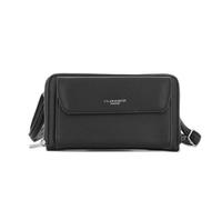 Portefeuille Compagnon Tout-en-un Avec Bandoulière - Porte-monnaie carte Similicuir Grainé Souple - Poche Pour Téléphone Portable 6.7 Pouces - Compatible Iphone 15 16 Pro - Pratique Stylé - Noir