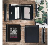 Portefeuille Compte À Rebours Pour Le 12e Anniversaire D'une Fille, Cadeau Amusant, Cadeau D'anniversa Compact En Simili-Cuir Pu Porte-Cartes Avec Fermeture Éclair Multi-Poches Unisexe Homme Femme A