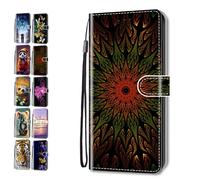 Portefeuille Coque pour Samsung Galaxy A34 5G Motif 3D Pattern Animal Fleur Cuir Flip Case Cover avec Fentes de Carte Pochette a Rabat Etui Housse - Fleur