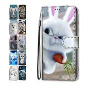 Portefeuille Coque pour Samsung Galaxy S7 Cuir Flip Case Cover Motif avec Fentes de Carte Pochette a Rabat Protecteur Etui Housse - Lapin