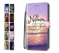 Portefeuille Coque pour Xiaomi Redmi Note 12 Pro/Poco X5 5G Pro Motif 3D Pattern Animal Fleur Cuir Flip Case Cover avec Fentes de Carte Pochette a Rabat Etui Housse - Never Stop Dreaming
