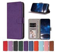 Portefeuille Coque ZTE Blade A35E, étui en Cuir PU rétro avec Rangements Porte-Cartes de Crédit, avec Fonction de Support, Coque pour ZTE Blade A35E-Violet foncé