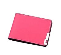 Portefeuille court de couleur unie avec fentes pour cartes de permis de conduire, pochette de trente et un portefeuilles pour homme, rose vif, Taille unique