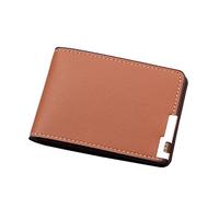 Portefeuille court de couleur unie avec fentes pour cartes de permis de conduire, pochette de trente et un portefeuilles pour homme, marron, Taille unique