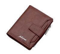 Portefeuille court d'identification de couleur unie à moraillon pour homme, sac à main ouvert, plusieurs emplacements pour cartes, pochette cool pour adolescents garçons (B, taille unique)