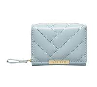 Portefeuille court en cuir multifonction à trois volets pour femme - Portefeuille pour téléphone portable (bleu, taille unique)
