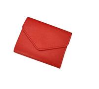 Portefeuille Court Femmes Sac à Main Multifonction Porte-Carte Porte-Monnaie Simple Trois Fois Pince Femme Portefeuille pour Les Réunions Et Les Vacances(Red)