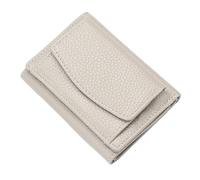 Portefeuille Court Magnétique Cuir Blocage RFID Porte-Monnaie Pièces Porte Carte Bancaire Securise Porte Carte de Crédit Cadeau pour Hommes et Femmes (Beige)