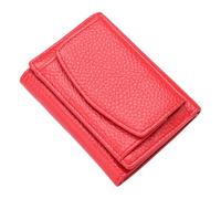 Portefeuille Court Magnétique Cuir Blocage RFID Porte-Monnaie Pièces Porte Carte Bancaire Securise Porte Carte de Crédit Cadeau pour Hommes et Femmes (Rouge)