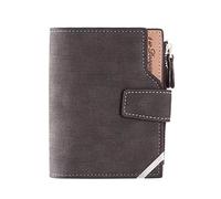 Portefeuille court multifonction pour homme avec fermeture éclair verticale (BK2, taille unique)