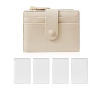 Portefeuille Court pour Femme 1 Pièce et 4 Porte-Cartes Transparent, Multifonctionnel, À La Mode, Portable en Cuir PU